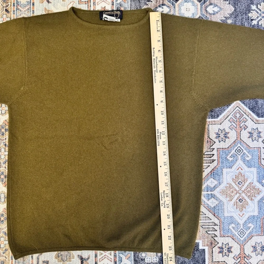 Vintage Country Shop Cashmeres Women’s 100% Pure Cashmere Green Sweater Size M - Picture 10 of 11